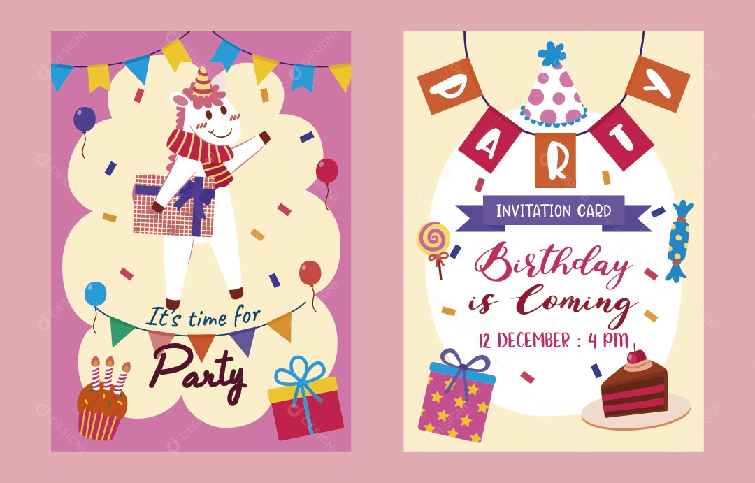 Convite de Aniversario Ilustração Vetor EPS