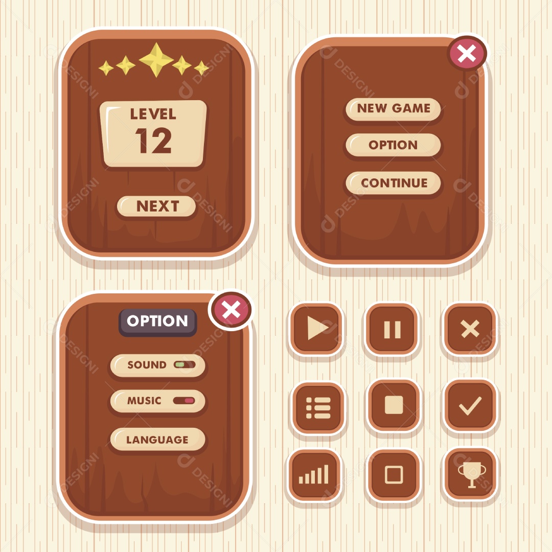 Menu de Jogos Ilustração Vetor EPS