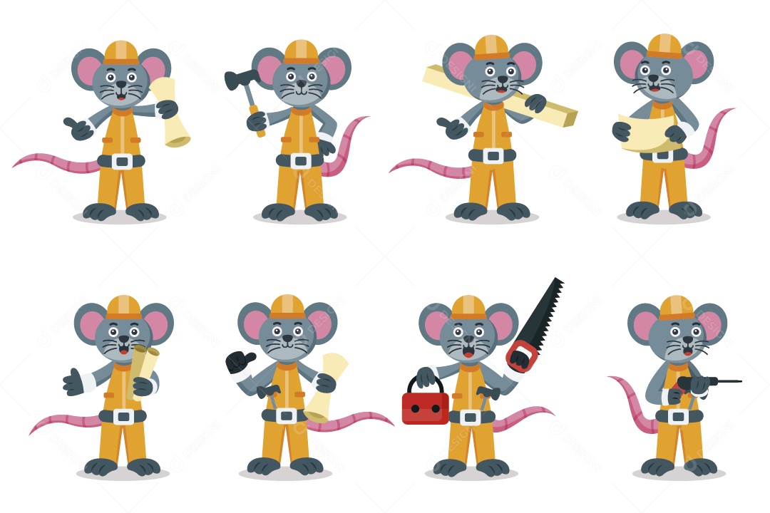 Rato Carpinteiro Ilustração Vetor EPS