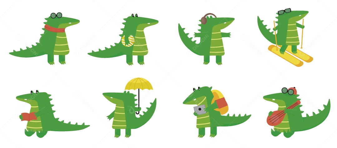 jacaré Ilustração Vetor EPS