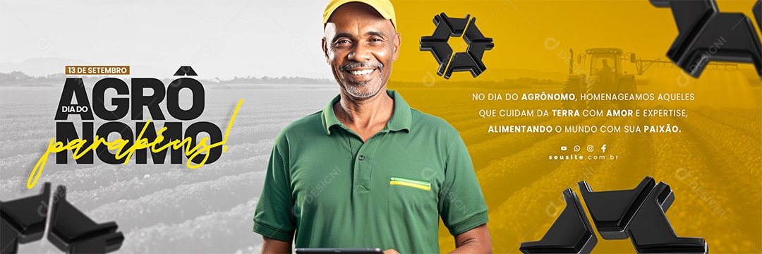 Banner Dia Do Agrônomo Parabéns Social Media PSD Editável