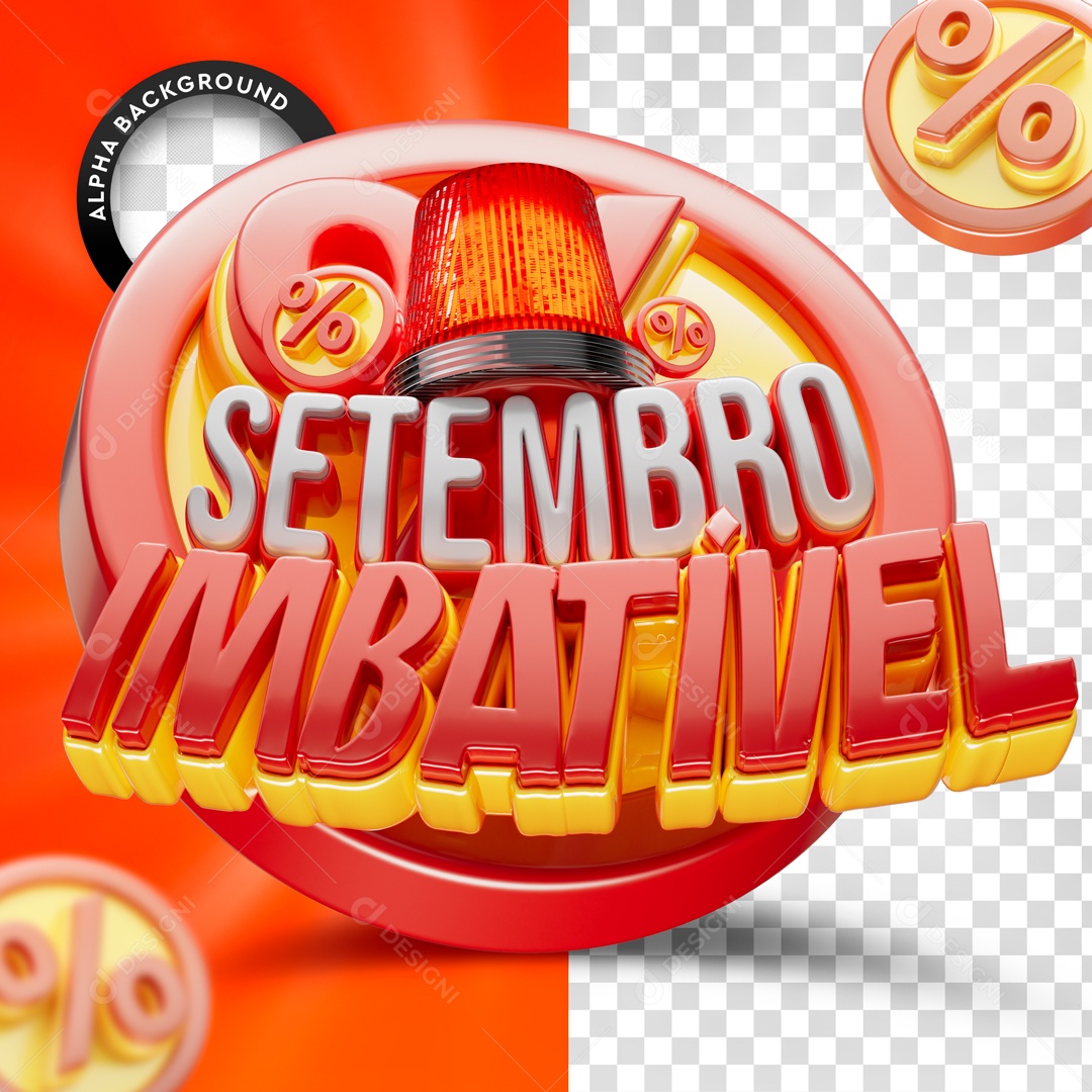 Setembro Imperdível Selo 3D Para Composição PSD