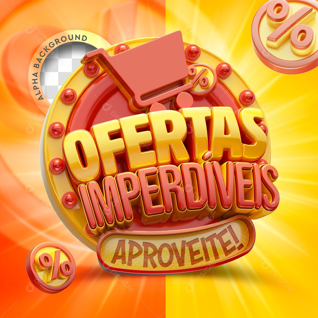 Selo 3D Ofertas Imperdíveis Aproveite Para Composição PSD