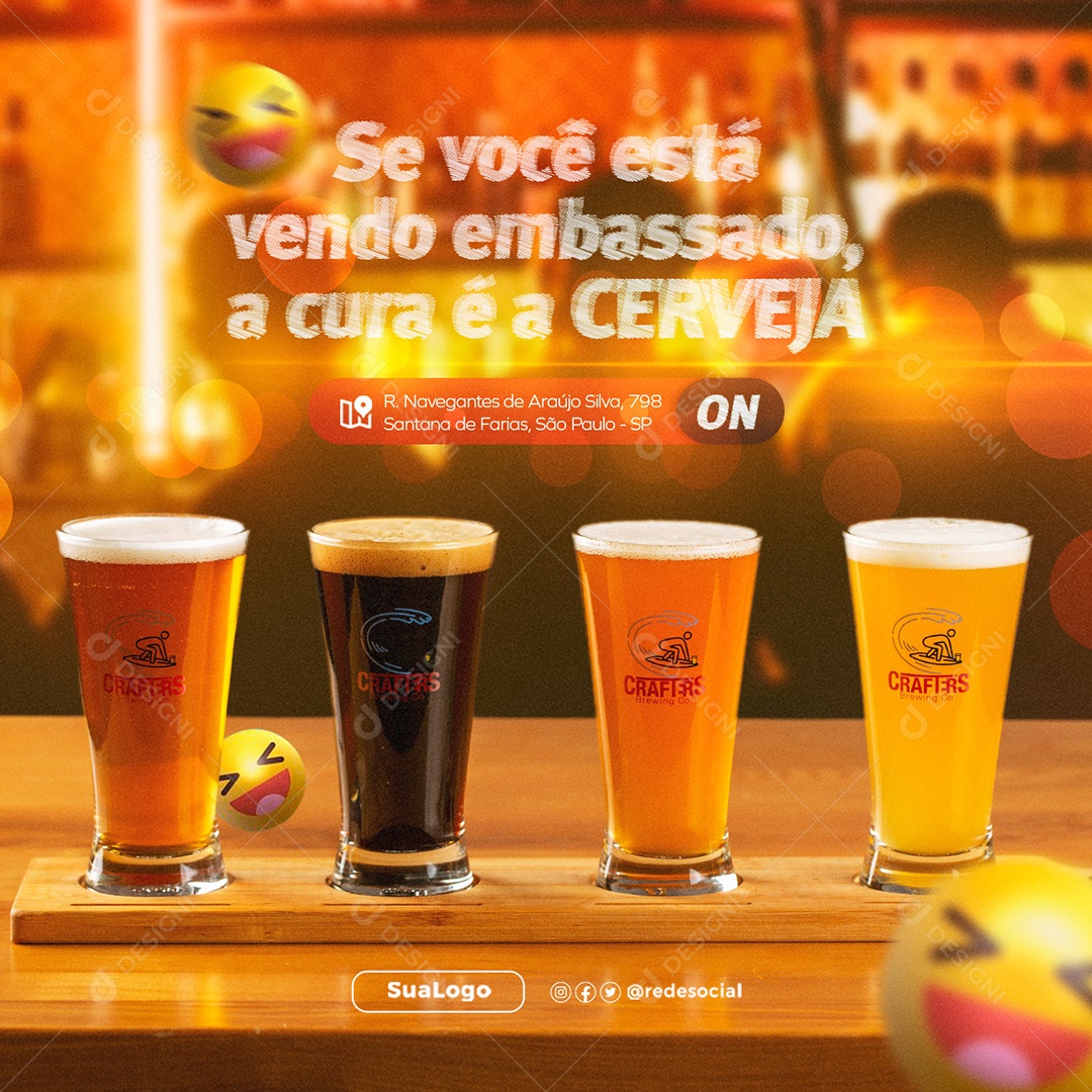 Social Media a Cura é a Cerveja Cervejaria PSD Editável