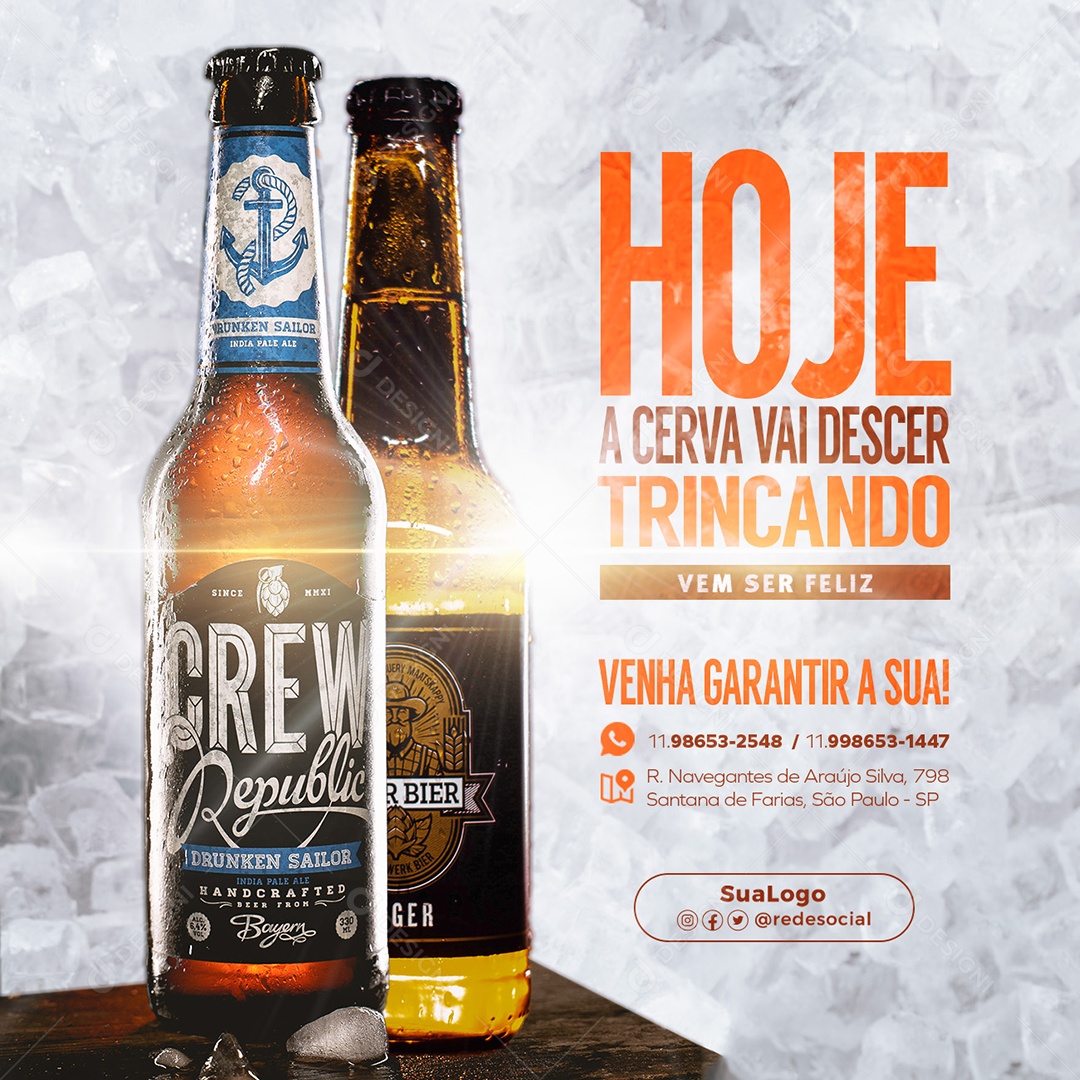 Hoje a Cerva Vai Descer Trincando Social Media PSD Editável