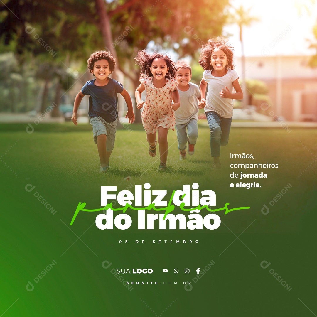 Feliz Dia do Irmão Parabéns 05 de Setembro Social Media PSD Editável