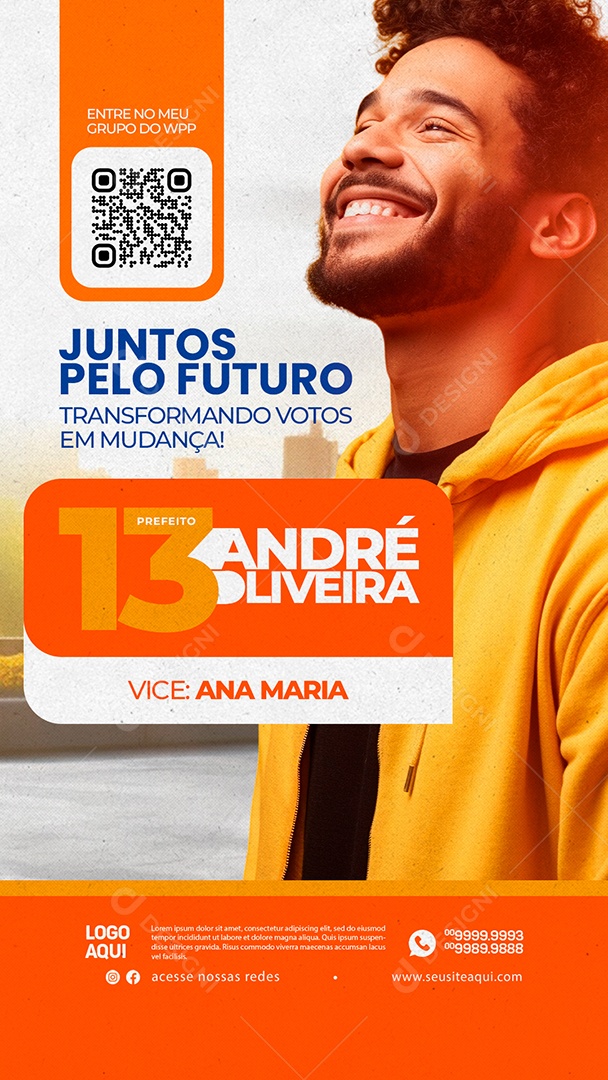 Political Story Together for the Future Mayor André Oliveira Social Media PSD Editable