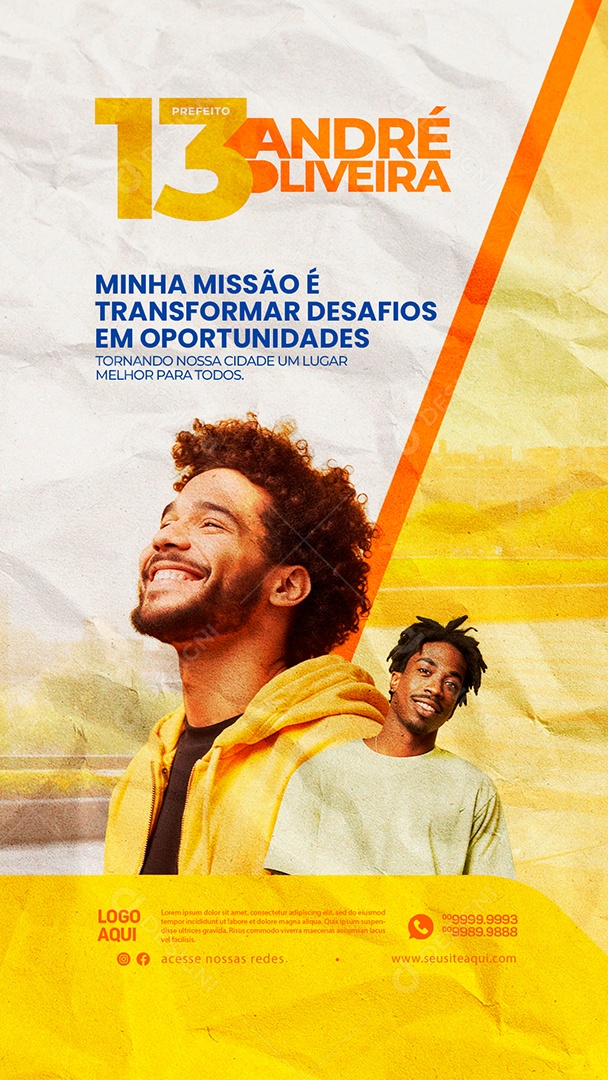 Story Política Minha Missão é Transformar Desafios em Oportunidades Social Media PSD Editável