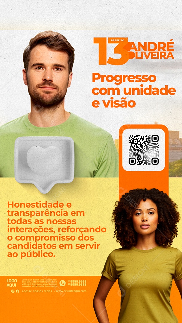 Story Política Progresso com Unidade e Visão Prefeito Social Media PSD Editável