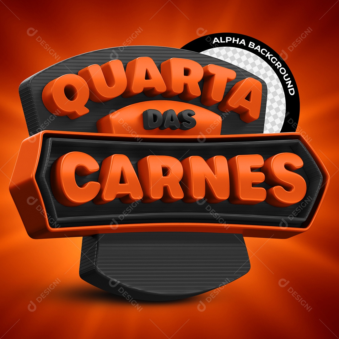 Selo 3D Quarta Das Carnes para Composição PSD