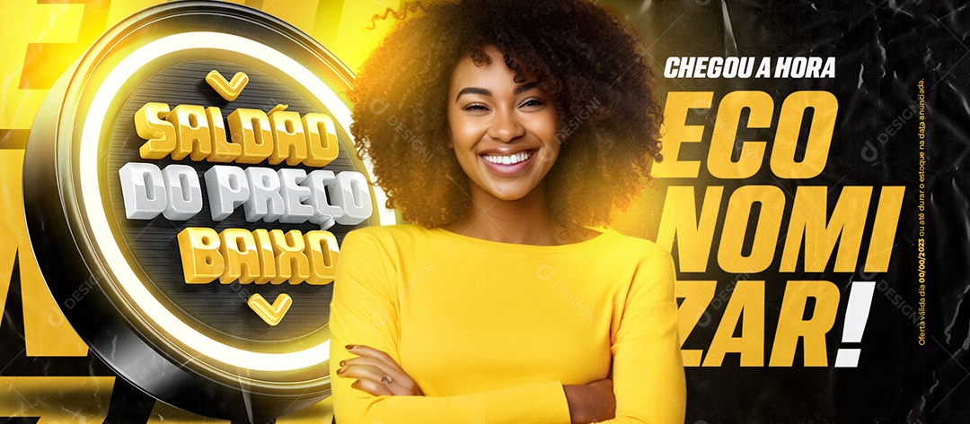Social Media Banner Saldão Do Preço Baixo Chegou a Hora Economizar PSD Editável