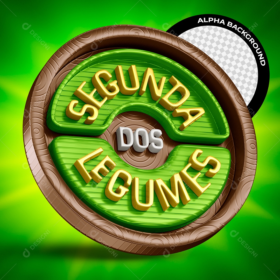 Selo 3D Segunda Dos Legumes para Composição PSD
