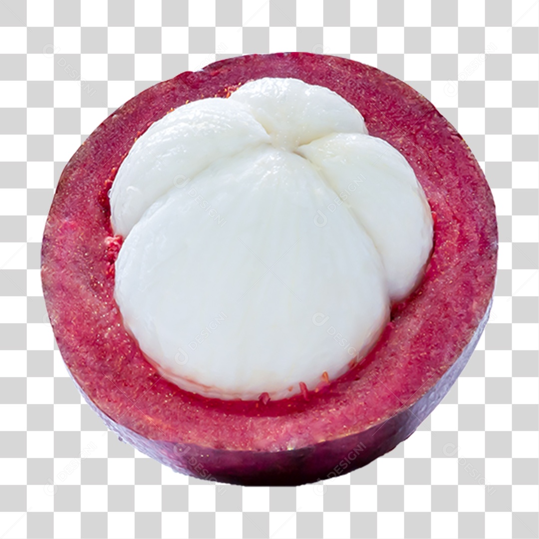 Fruta Mangostão Roxo PNG Transparente
