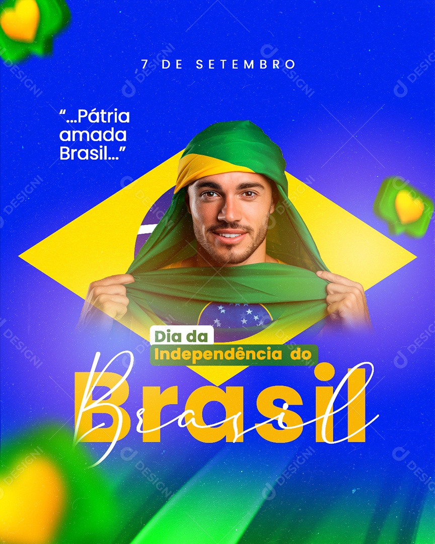 Dia Da Independência Do Brasil 7 De Setembro Social Media PSD Editável