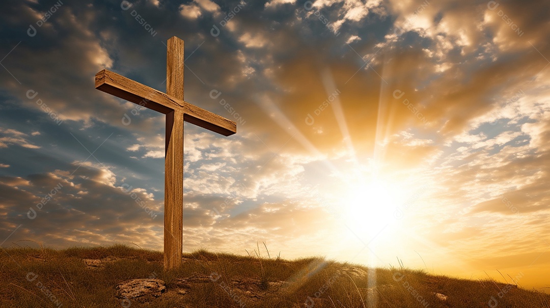 Retrato de uma silhueta de uma cruz