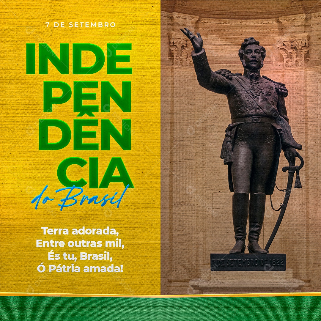 Social Media 7 de Setembro Independência do Brasil Flyer PSD Editável