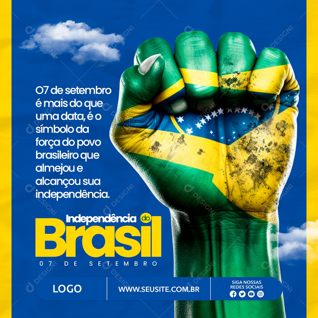 Social Media 07 De Setembro Independência Do Brasil PSD Editável