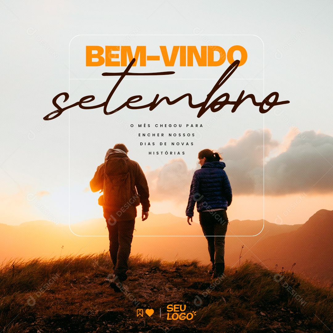Bem Vindo Setembro O Mês Chegou para Encher Nossos Corações Social Media PSD Editável
