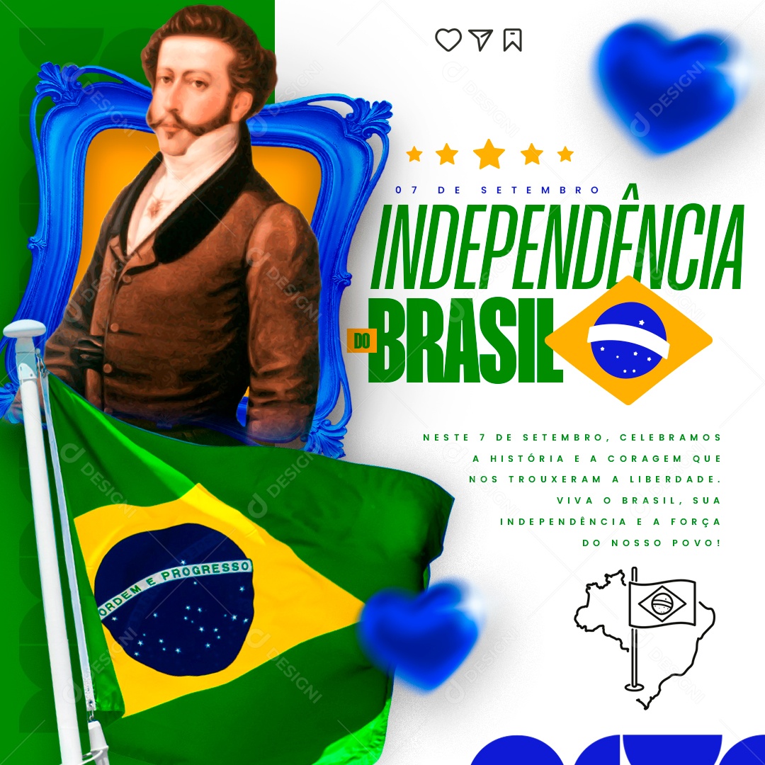 Social Media 07 de Setembro Dia Da Independência do Brasil PSD Editável