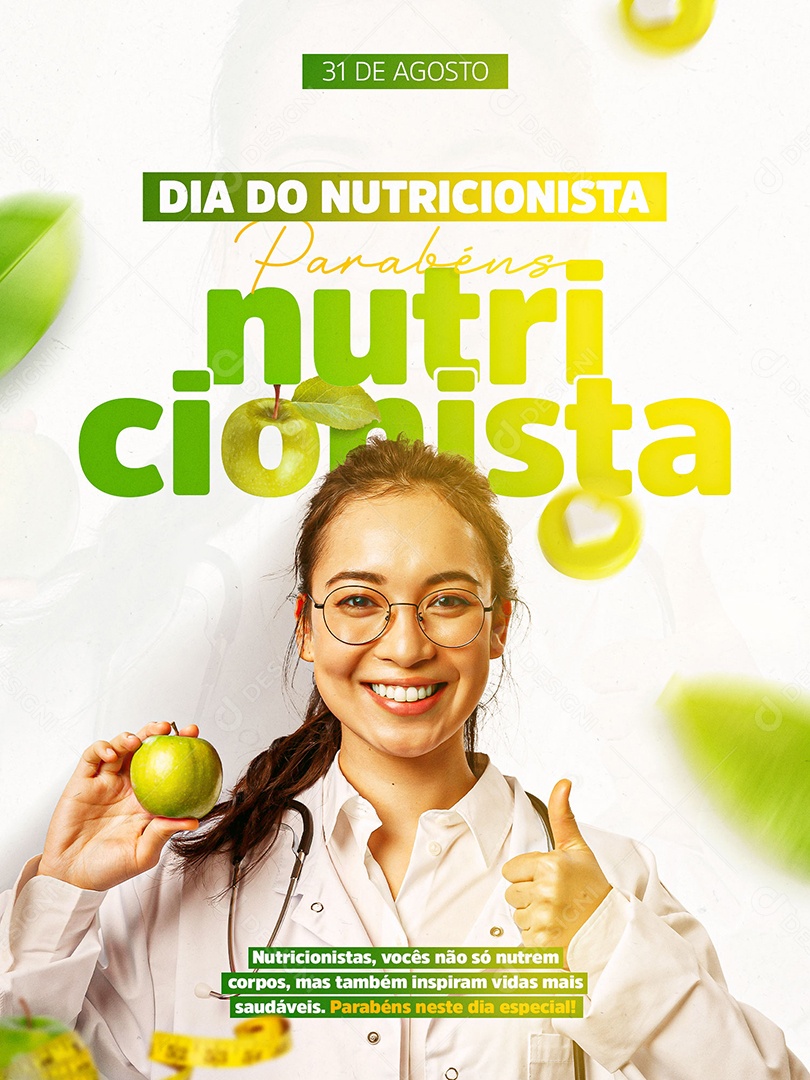 Parabéns Dia Do Nutricionista 31 de Agosto Social Media PSD Editável