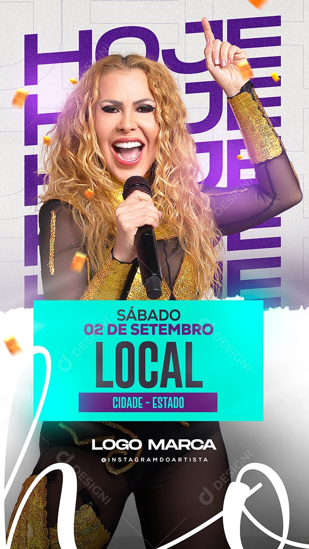 Social Media Flyer Hoje Joelma PSD Editável