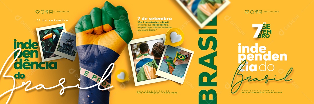 Social Media Carrossel Independência Do Brasil 7 De Setembro PSD Editável