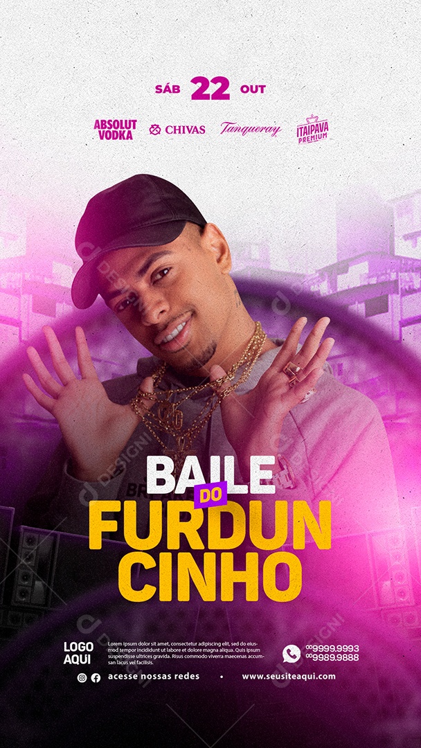Story Flyer Baile Do Furduncinho Social Media PSD Editável