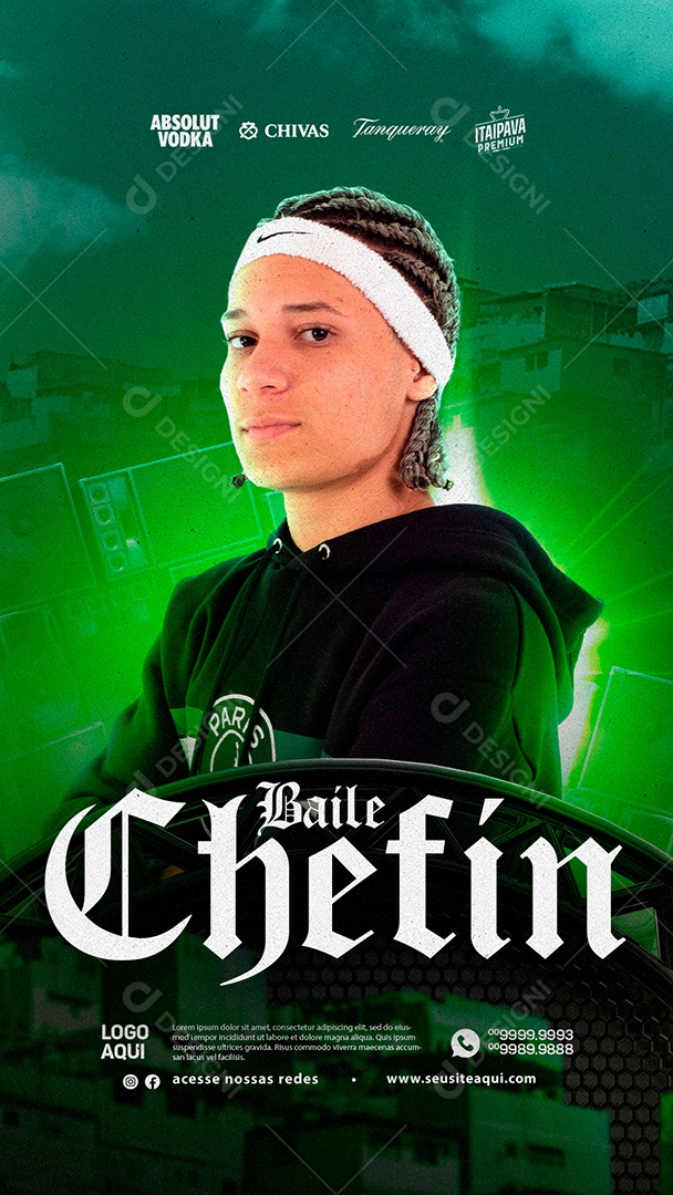 Story Flyer Baile Chefin Social Media PSD Editável