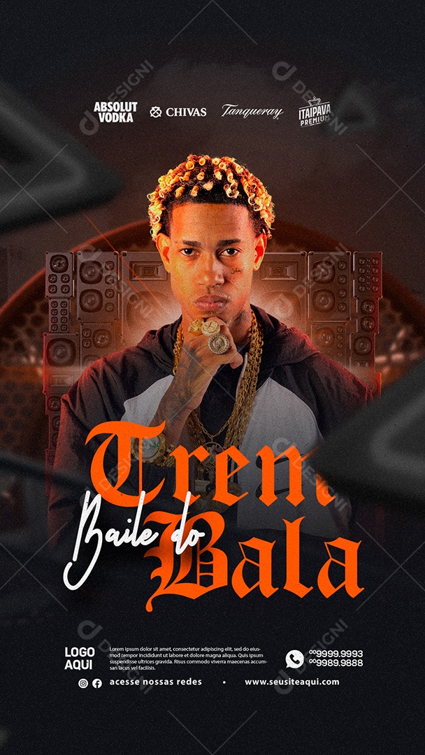 Story Flyer Baile do Trem Bala Social Media PSD Editável