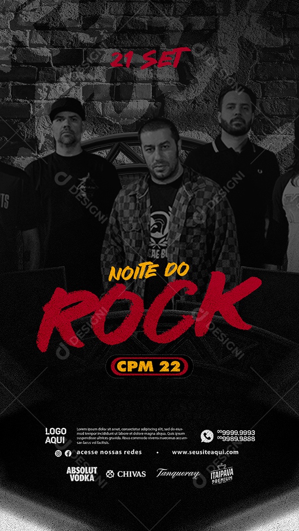 Story Flyer Noite Do Rock CPM 22 Social Media PSD Editável