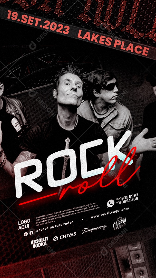 Story Flyer Rock Roll Banda Capital Inicial Social Media PSD Editável