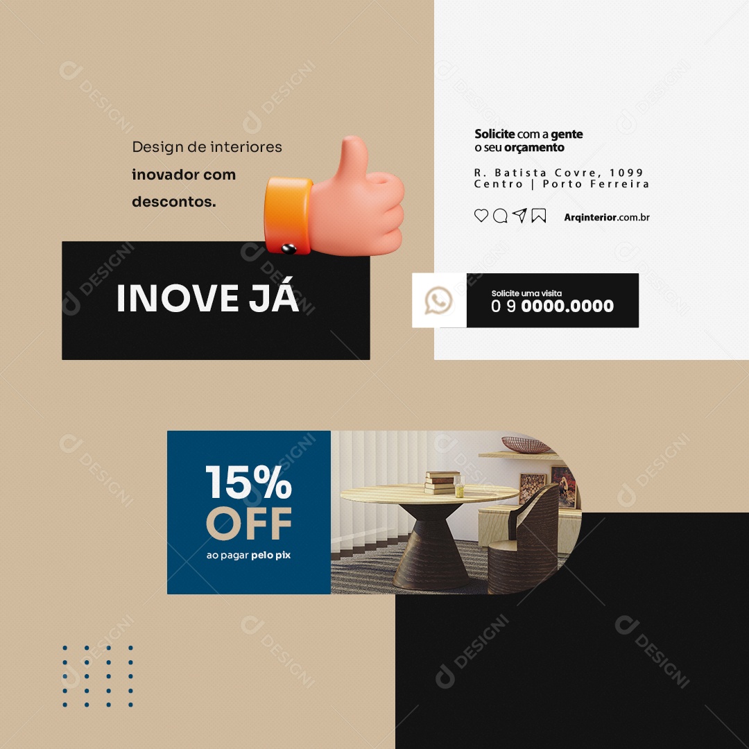Arquiteto de Interiores Inove Já Solicite com a Gente o seu Orçamento Social Media PSD Editável