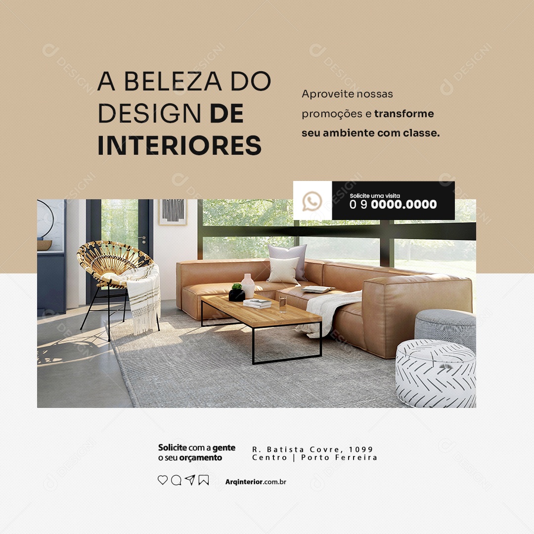 Interior Architect The Beauty Of Interior Design Editable Social Media PSD