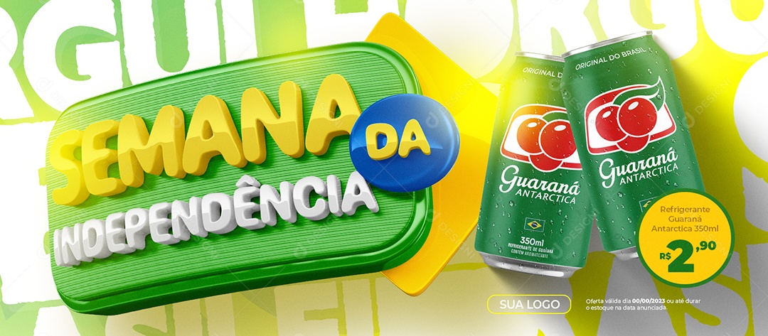 Banner Semana da Independência Supermercado Refrigerante Guaraná Lata Social Media PSD Editável