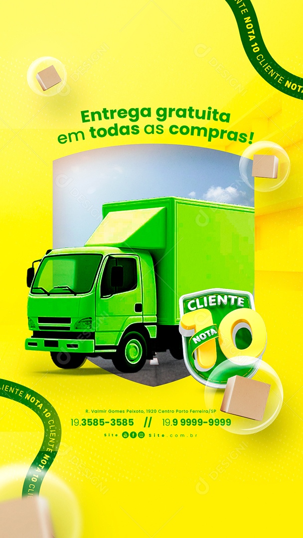 Story Campanha Publicitária Dia Do Cliente Entrega Gratuita em Todas as Compras Social Media PSD Editável