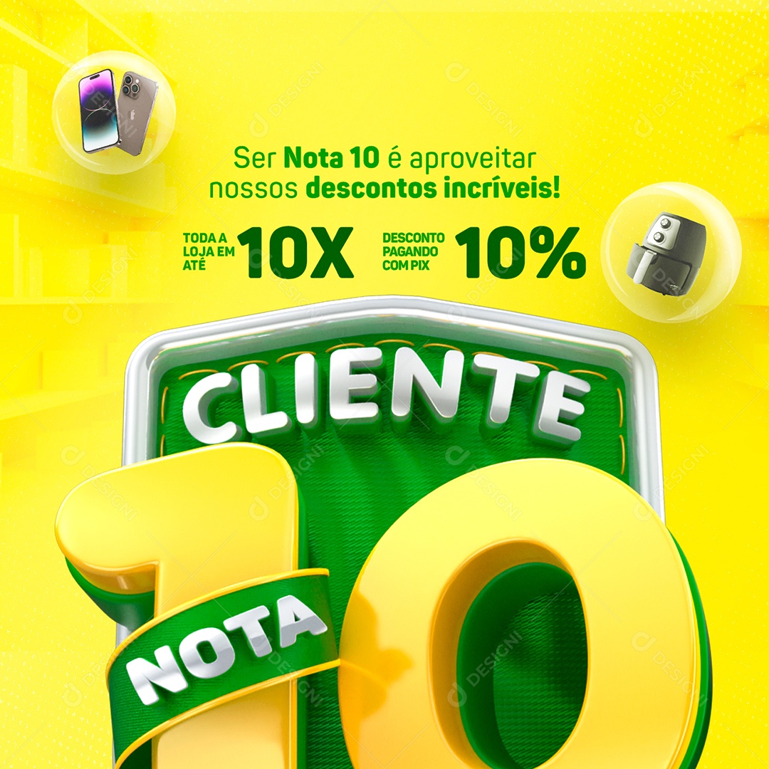 Campanha Publicitária Dia Do Cliente Toda a Loja em Até 10x Social Media PSD Editável