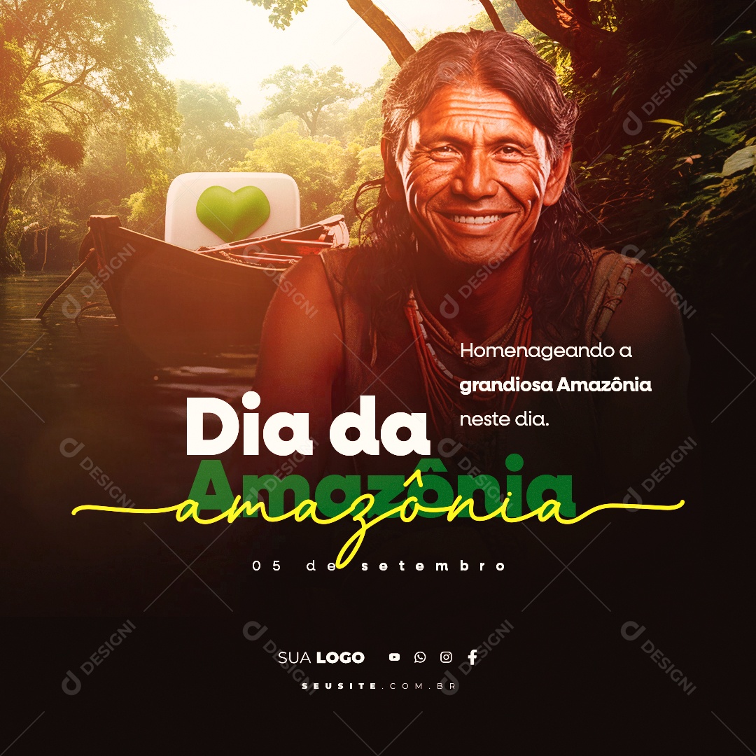 Dia Da Amazônia Homenageando a Grandiosa Amazônia neste Dia Social Media PSD Editável