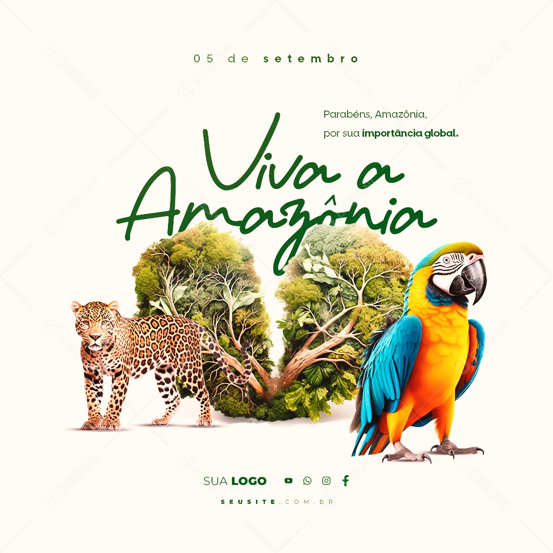 Dia Da Amazônia Viva a Amazônia 05 de Setembro Social Media PSD Editável