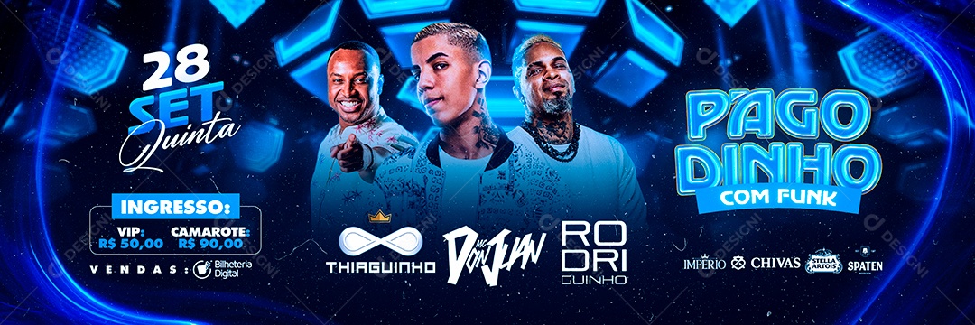 Carrossel Pagodinho com Funk Flyer Thiaguinho Mc Don Juan Rodriguinho Social Media PSD Editável