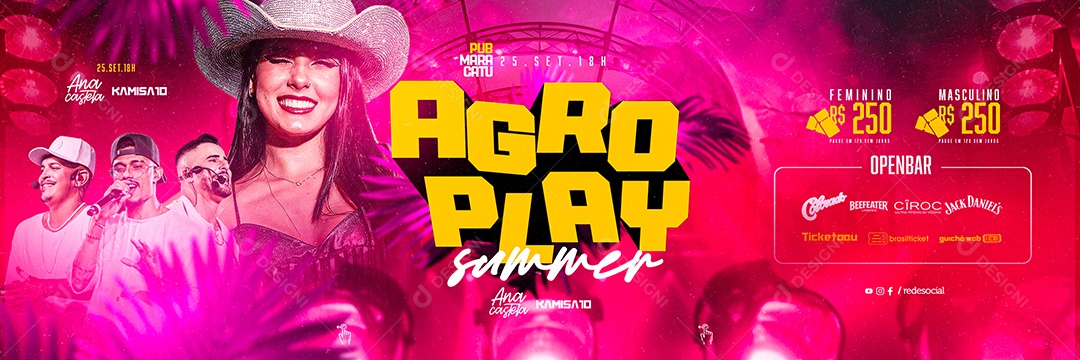 Carrossel Agro Play Summer Flyer Ana Castela Kamisa 10 Social Media PSD Editável