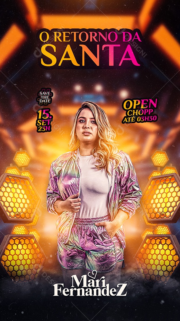 Story O Retorno Da Santa Flyer Mari Fernandez Social Media  PSD Editável