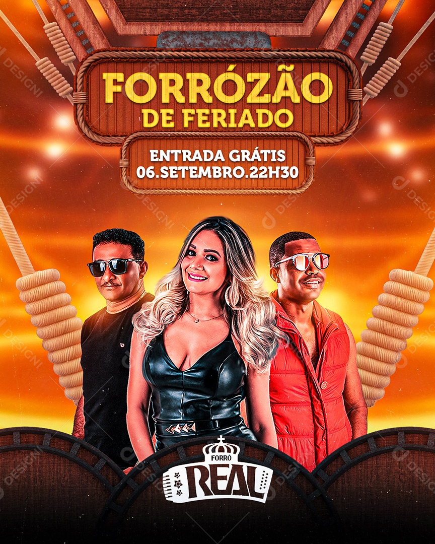 Forrózão De Feriado Flyer Forró Real Social Media PSD Editável