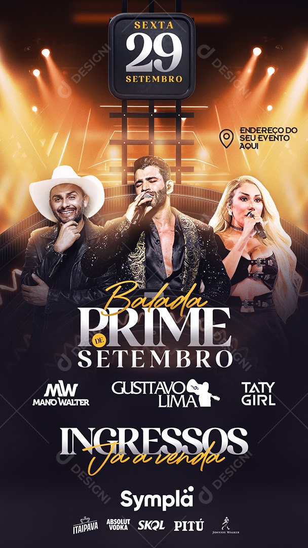 Social Media Flyer Story Balada Prime De Setembro PSD Editável