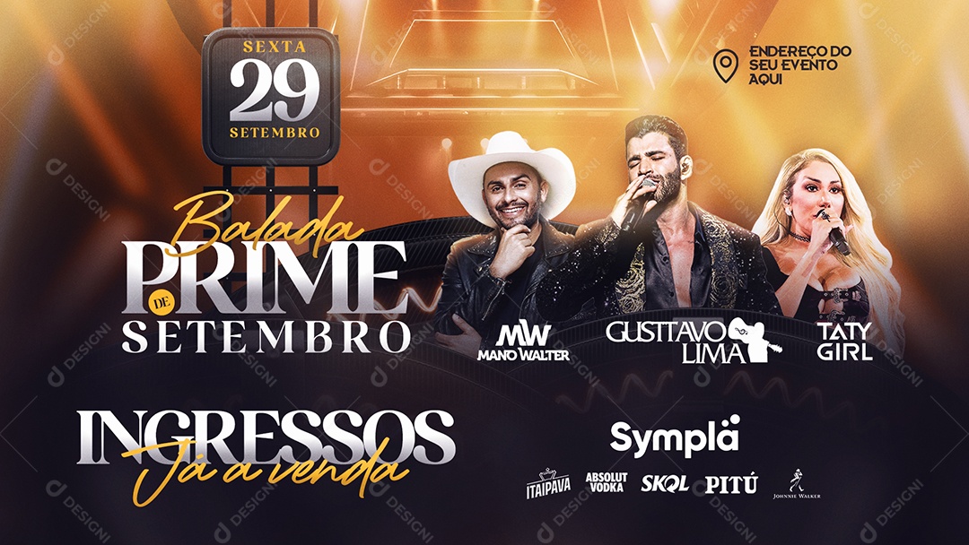 Flyer Banner Balada Prime De Setembro Social Media PSD Editável