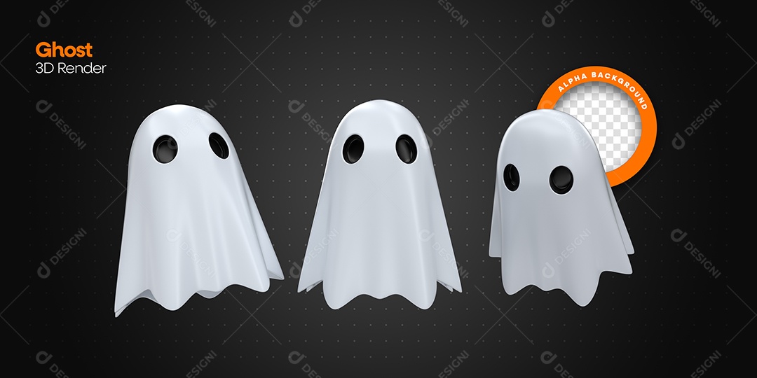Halloween Ghosts 3D Element for PSD Composition