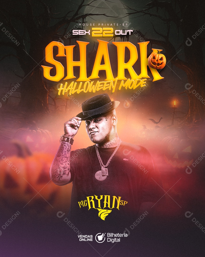 Flyer Feed Shari Halloween Mode MC Ryan Social Media PSD Editável