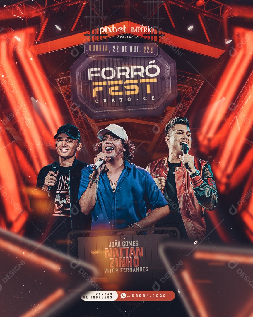 Social Media Flyer Feed Forró Fest PSD Editável