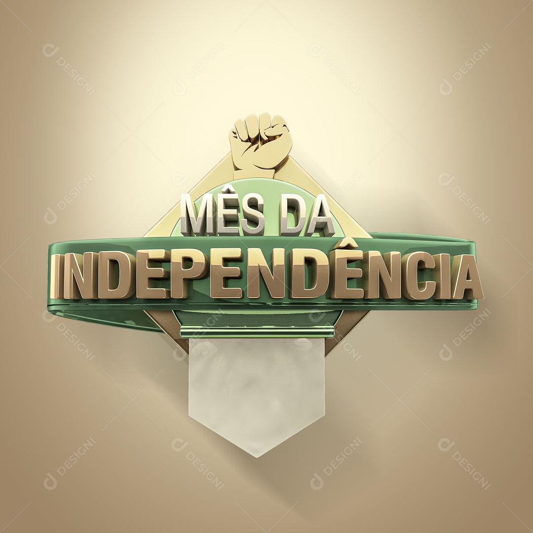 Selo 3D Mês da Independência Para Composição PSD