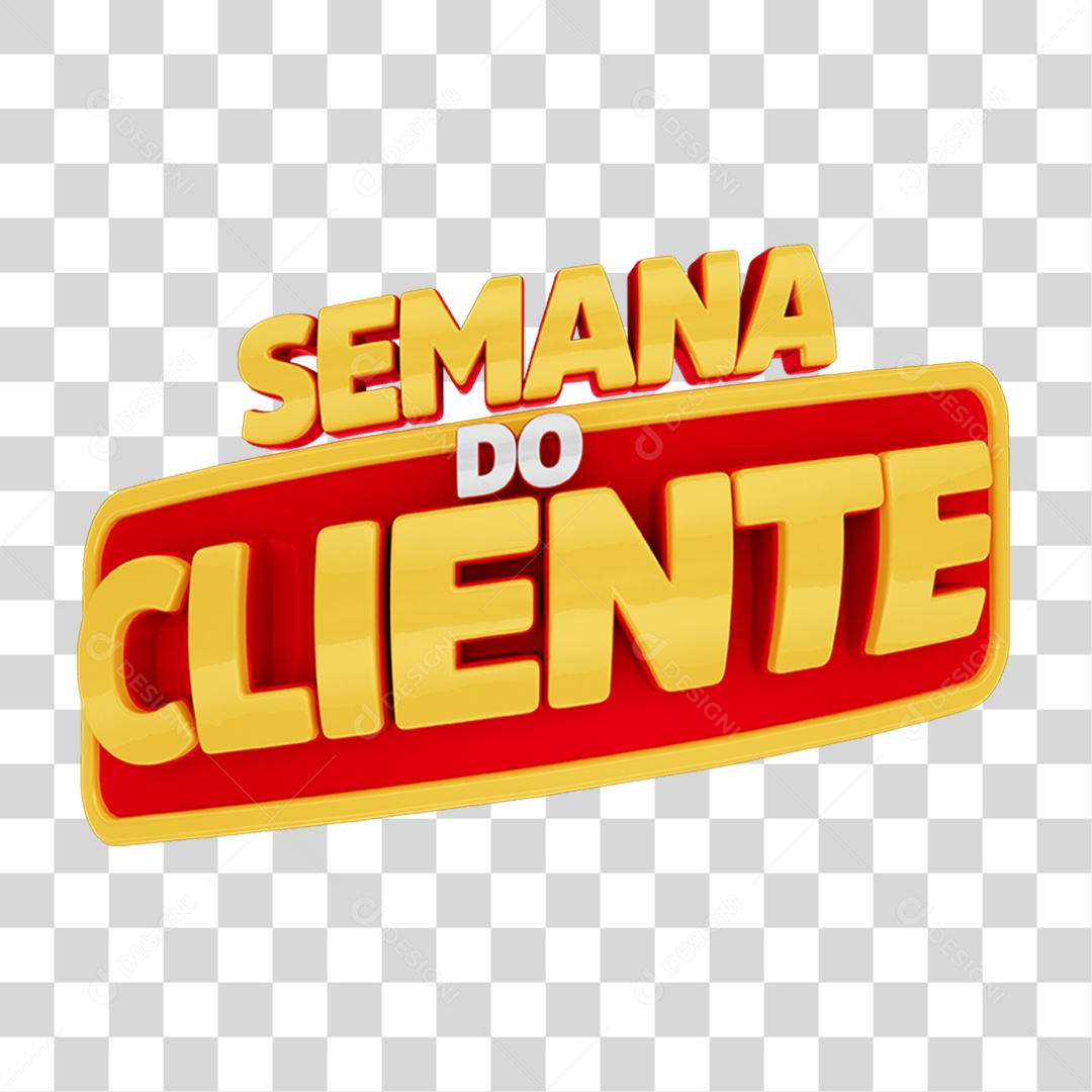 Selo 3D Semana do Cliente para Composição PNG Transparente