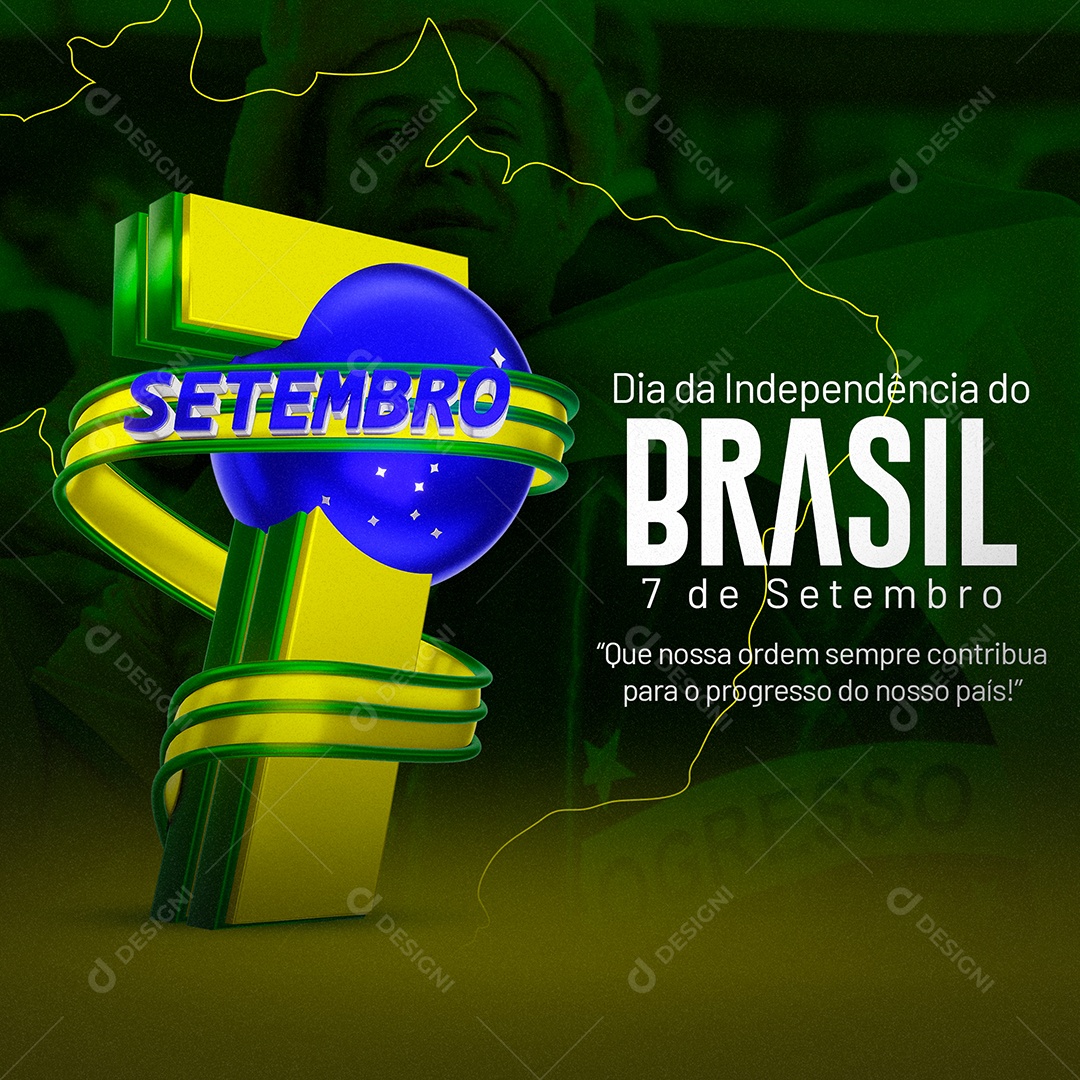 Social Media 7 de Setembro Dia da Independência do Brasil PSD Editável